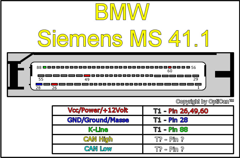 Siemens MS 4x (BMW) pinout diagram 11